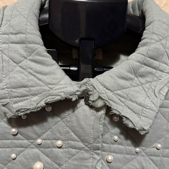 POL Seafoam Green Quilted Jacket with Star patchwork & pearl embellishment boho - Picture 5 of 13